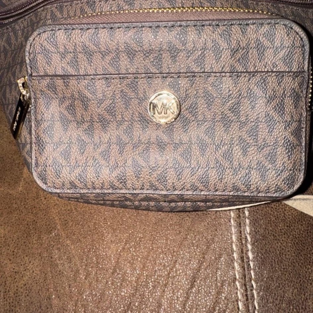 Michael Kors Brown/Black Signature Monogram Belt Bag